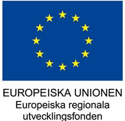 EU:s logotyp och texten Europeiska regionala utvecklingsfonden